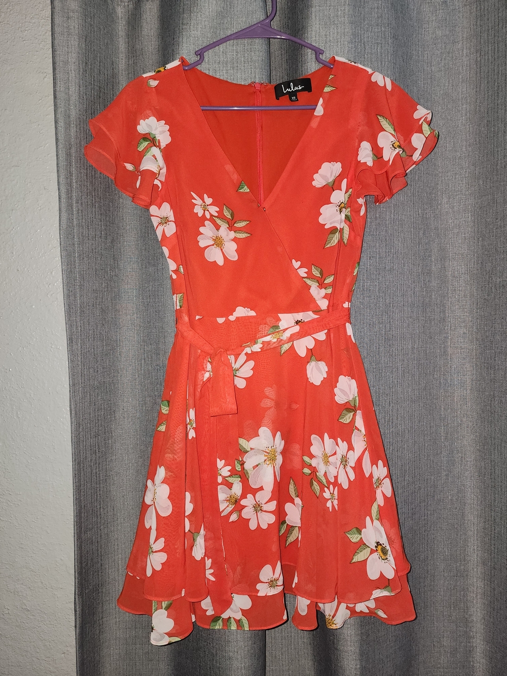Lulu's Red Floral Dress